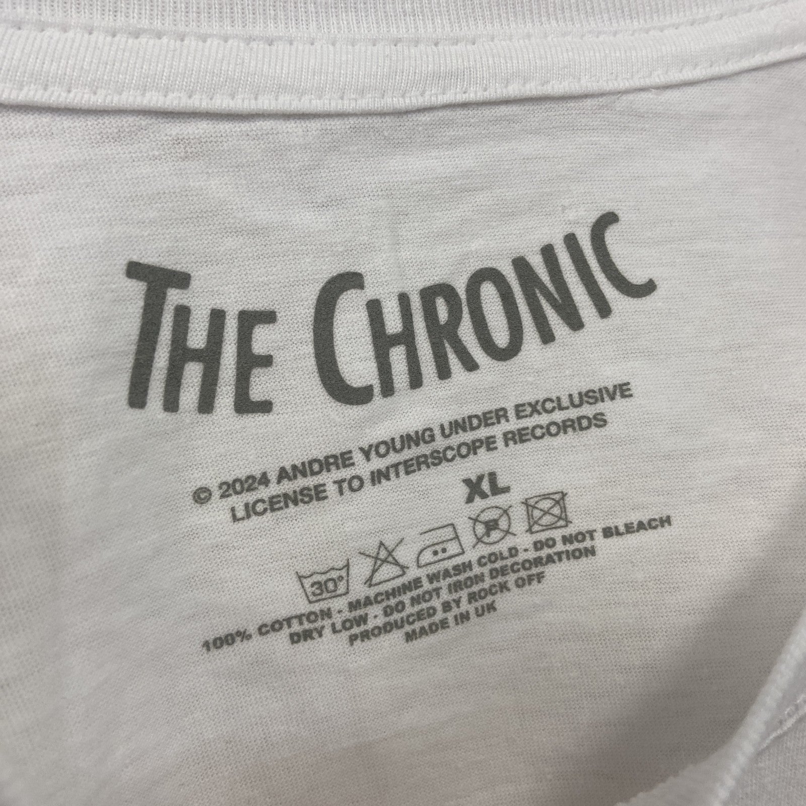 DR.DRE　ドクター・ドレー　THE CHRONIC　半袖フォトプリントTシャツ　ラップT　オフィシャル　白　ホワイト　XLサイズ【新品・正規品】