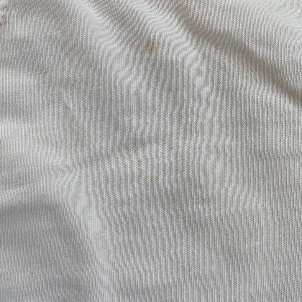 古着 used　lecomte　半袖プリントTシャツ　クルーネック　薄ピンク　レトロ　風景写真デザイン　カジュアル　Lサイズ