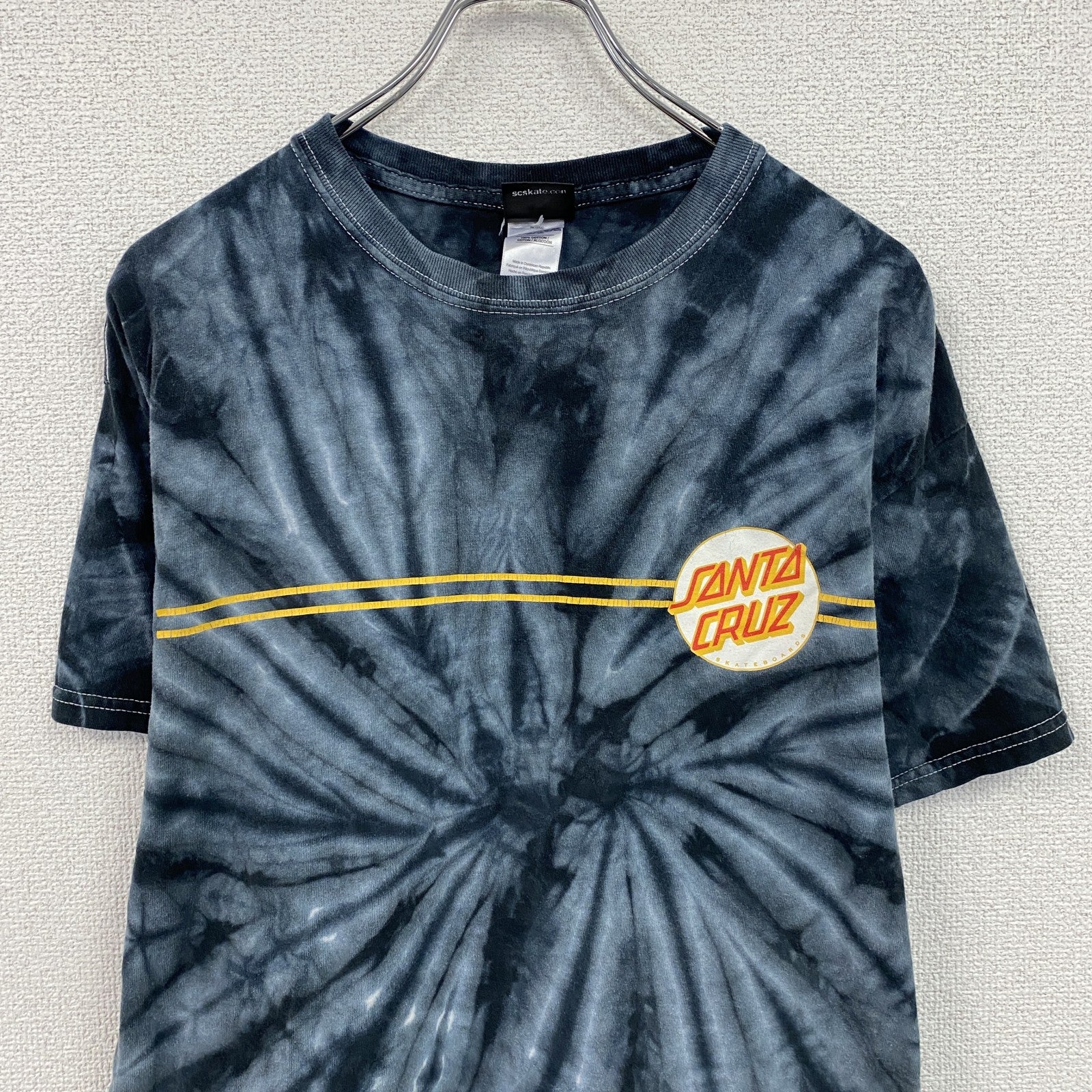 SANTA CRUZ　サンタクルズ　半袖プリントTシャツ　バックプリント　タイダイ柄　黒　ブラック　Lサイズ