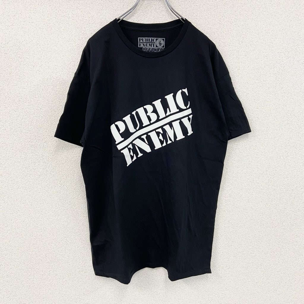PUBLIC ENEMY　パブリックエネミー　半袖ロゴプリントTシャツ　ラップT　黒　ブラック　Lサイズ【新品・正規品】
