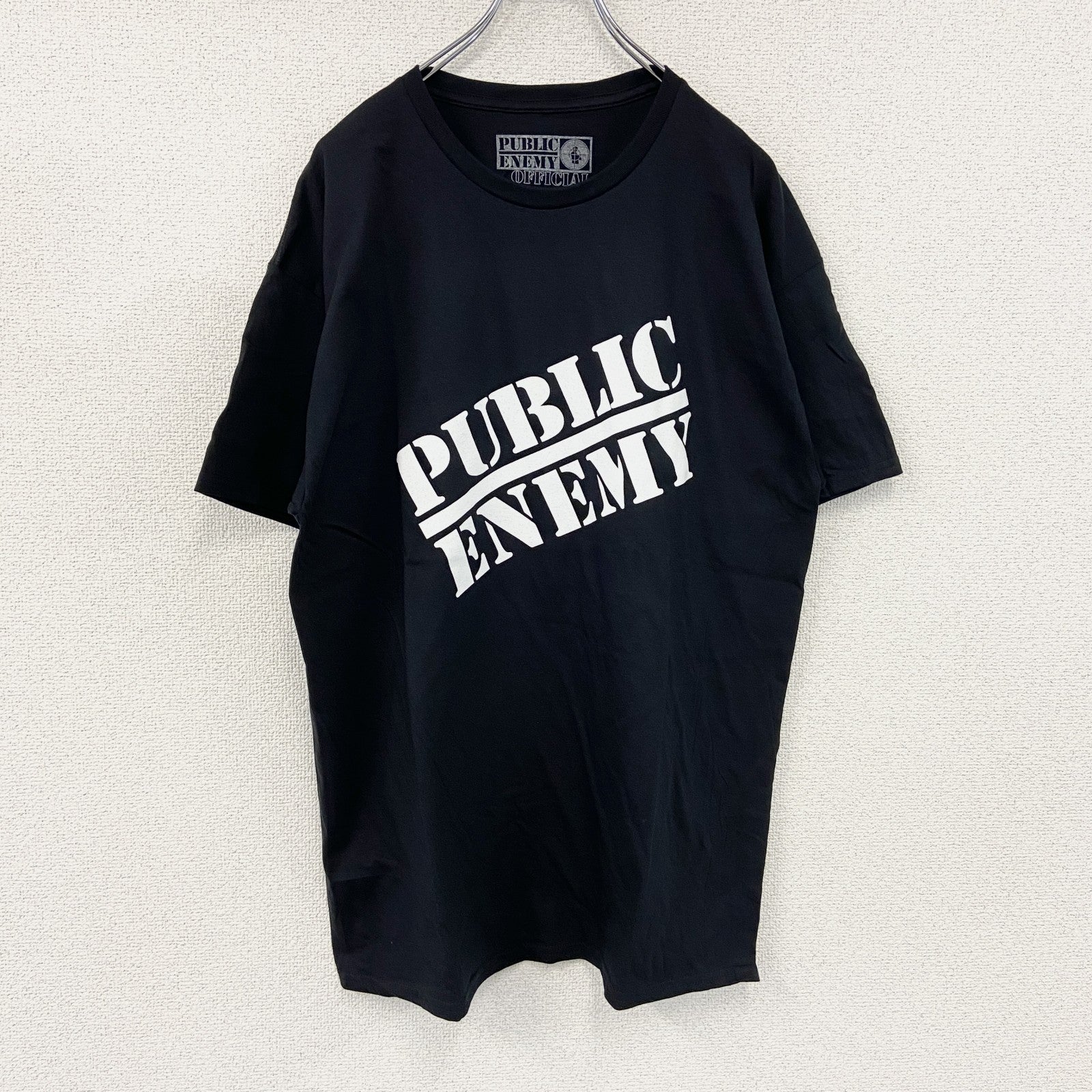PUBLIC ENEMY　パブリックエネミー　半袖ロゴプリントTシャツ　ラップT　黒　ブラック　Lサイズ【新品・正規品】