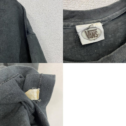 90s　VANS　バンズ　半袖プリントTシャツ　シングルステッチ　デカロゴ　ヴィンテージ　黒　ブラック