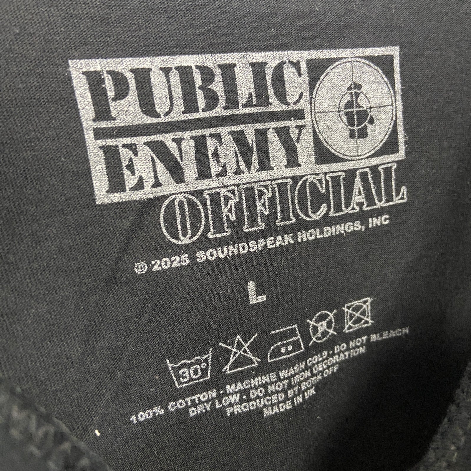 PUBLIC ENEMY　パブリックエネミー　半袖ロゴプリントTシャツ　ラップT　黒　ブラック　Lサイズ【新品・正規品】