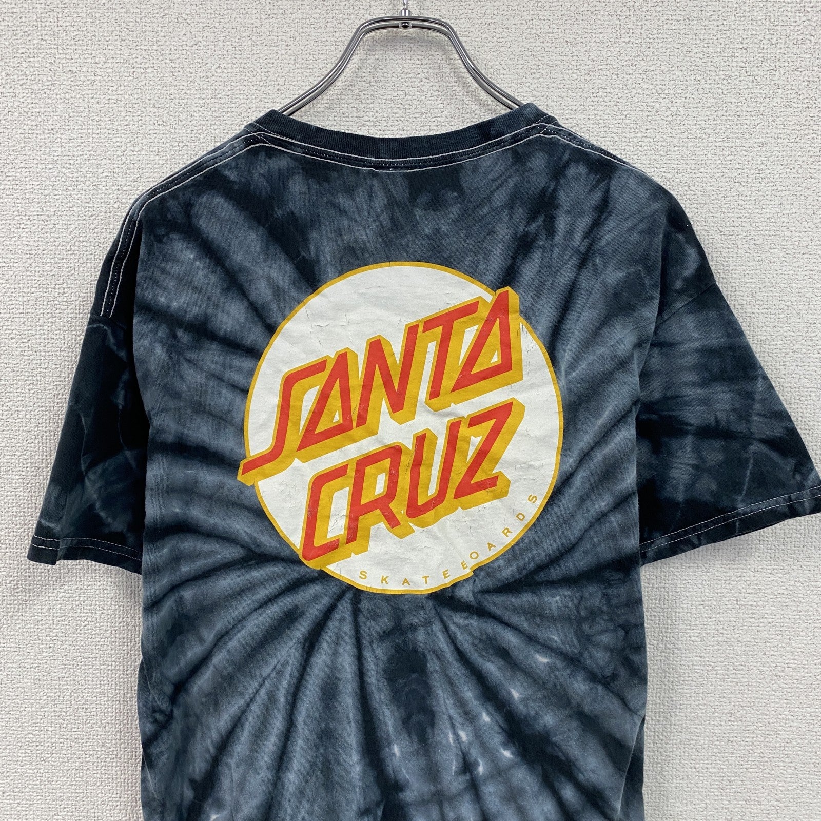 SANTA CRUZ　サンタクルズ　半袖プリントTシャツ　バックプリント　タイダイ柄　黒　ブラック　Lサイズ