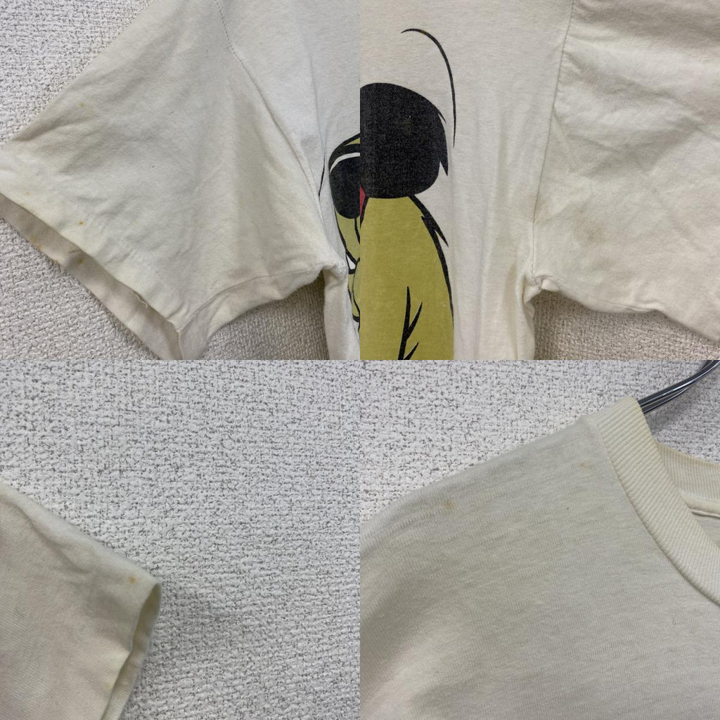 90s　 TULTEX　タルテックス　チキチキマシン猛レース　ケンケン　半袖プリントTシャツ　シングルステッチ　白　ホワイト　Mサイズ
