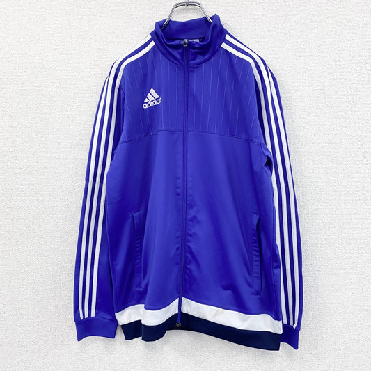 adidas　アディダス　トラックジャケット/ジャージ　パフォーマンスロゴ　デカロゴ　青　ブルー