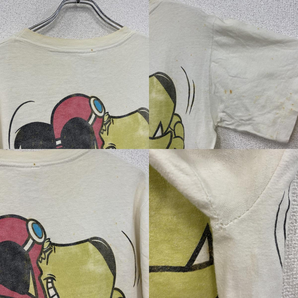 90s　 TULTEX　タルテックス　チキチキマシン猛レース　ケンケン　半袖プリントTシャツ　シングルステッチ　白　ホワイト　Mサイズ