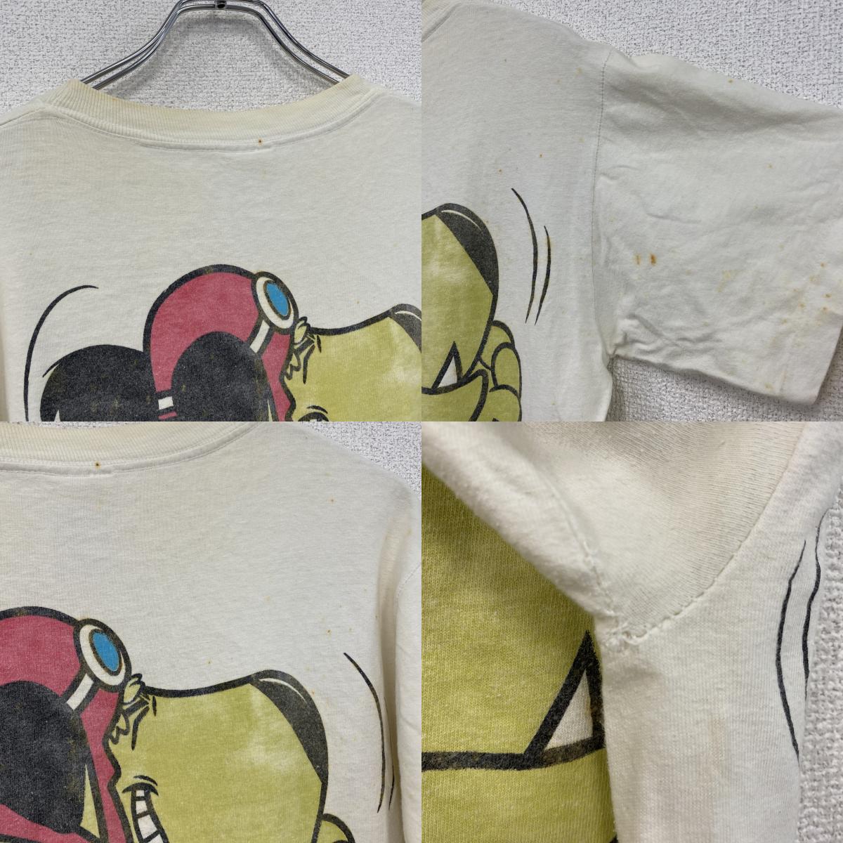 90s　 TULTEX　タルテックス　チキチキマシン猛レース　ケンケン　半袖プリントTシャツ　シングルステッチ　白　ホワイト　Mサイズ