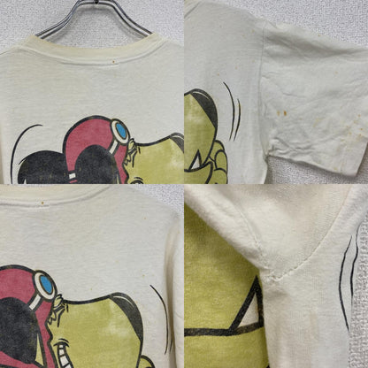 90s　 TULTEX　タルテックス　チキチキマシン猛レース　ケンケン　半袖プリントTシャツ　シングルステッチ　白　ホワイト　Mサイズ