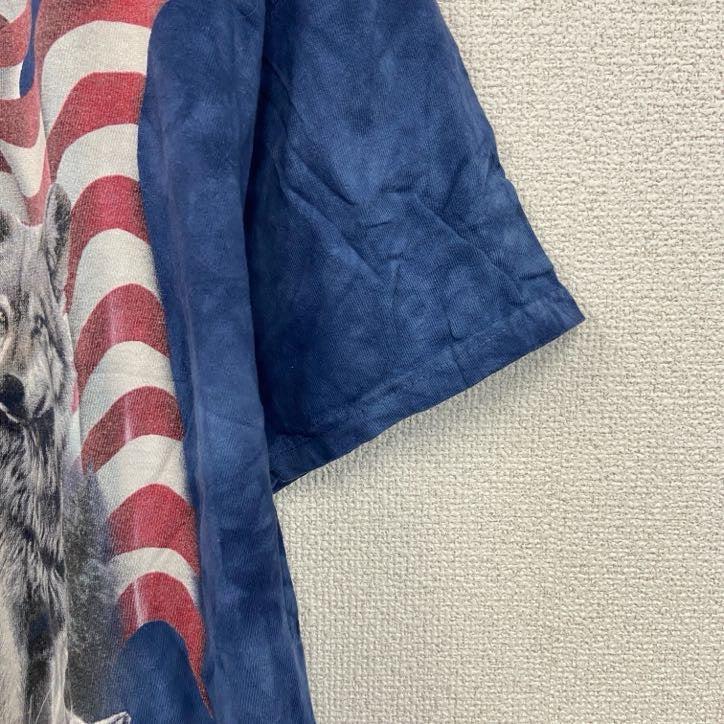 THE MOUNTAIN　ザマウンテン　半袖プリントTシャツ　アニマルT　タイダイ　青　ブルー　Mサイズ