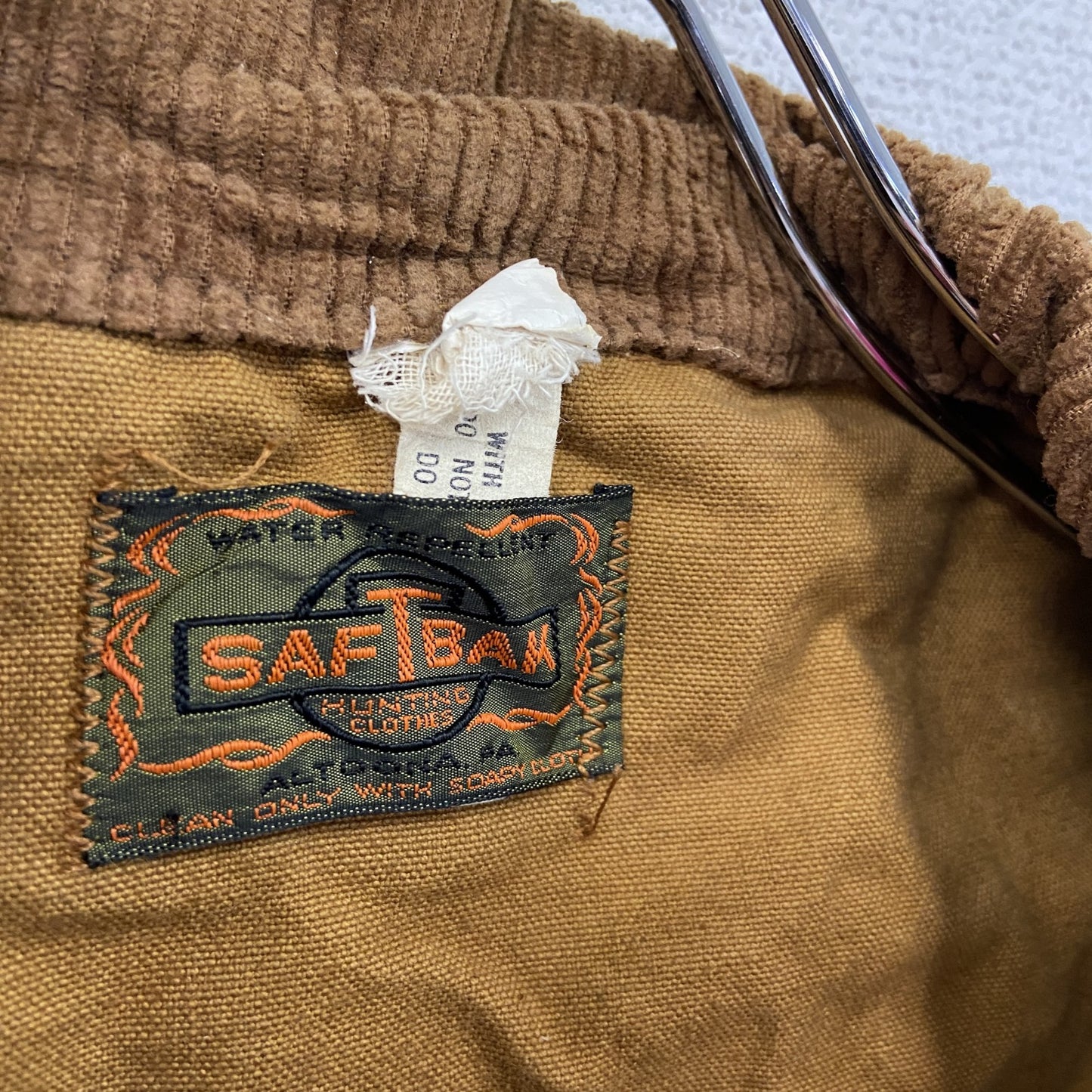 70s　SAFTBAK　セフトバック　ハンティングジャケット　コーデュロイカラー　ヴィンテージ　茶色　ブラウン