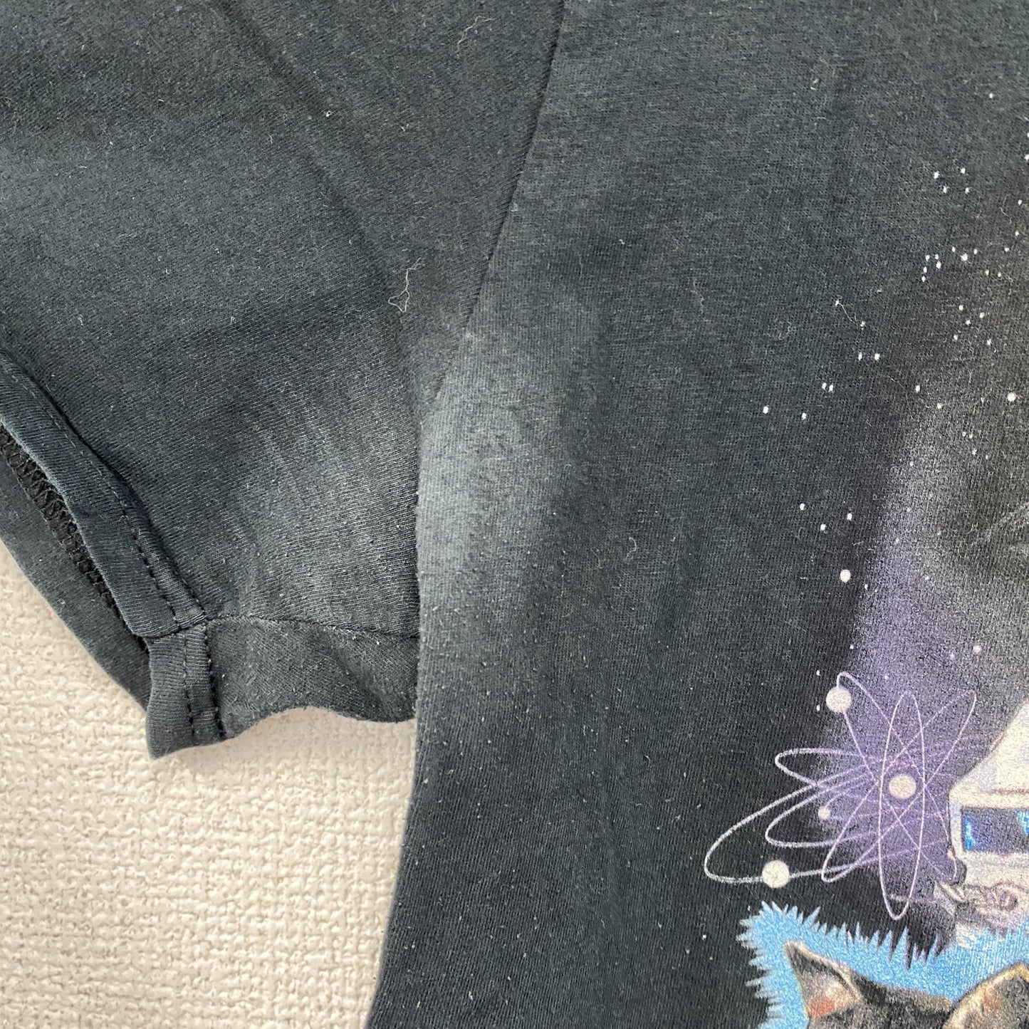 ANVIL　アンヴィル　Aliens Gave My Cat A Beard　スティーブンローズ　半袖プリントTシャツ　黒　ブラック　Lサイズ