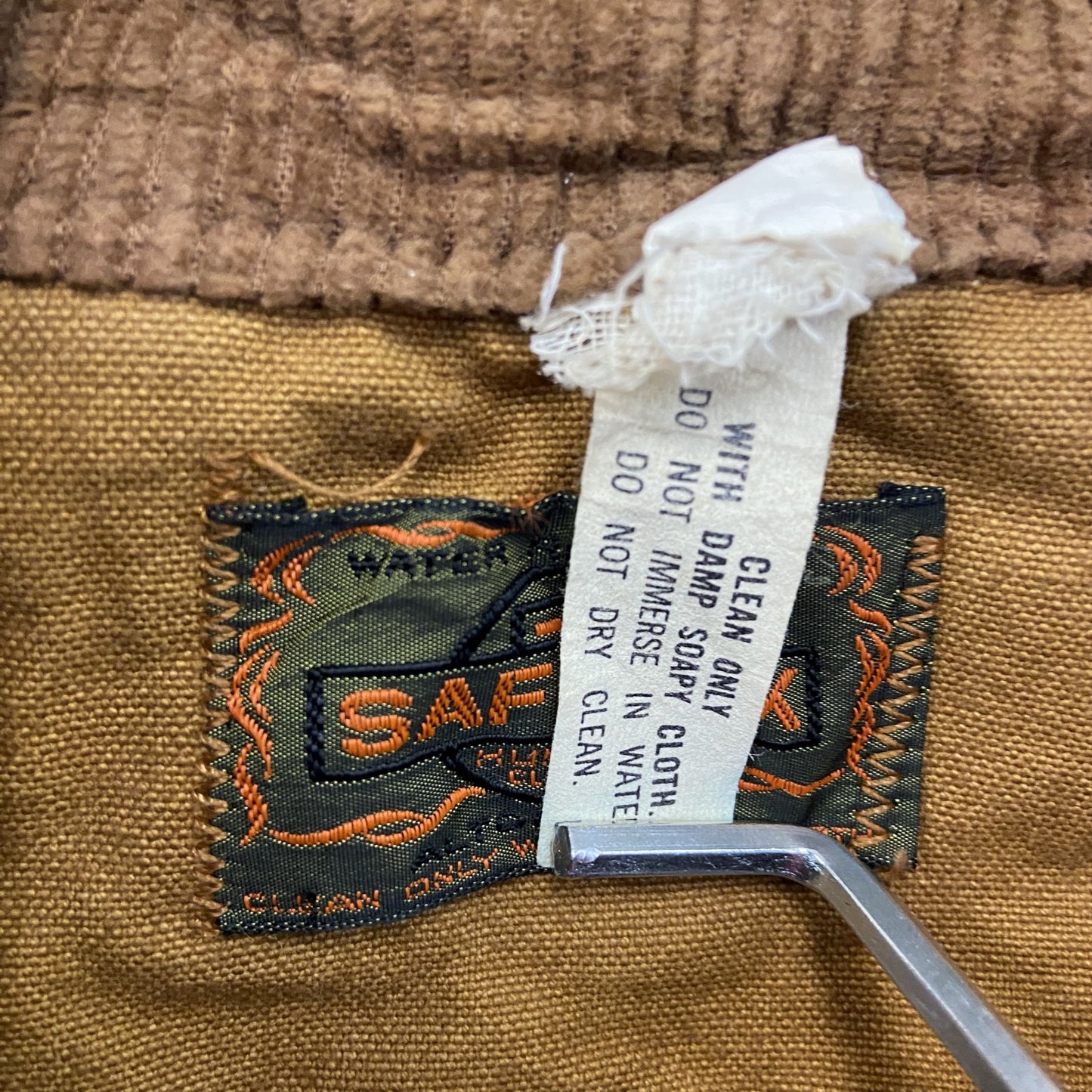 70s　SAFTBAK　セフトバック　ハンティングジャケット　コーデュロイカラー　ヴィンテージ　茶色　ブラウン