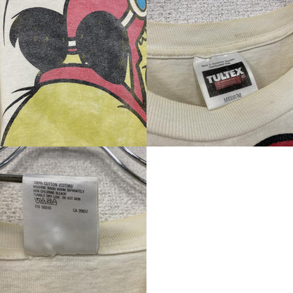 90s　 TULTEX　タルテックス　チキチキマシン猛レース　ケンケン　半袖プリントTシャツ　シングルステッチ　白　ホワイト　Mサイズ
