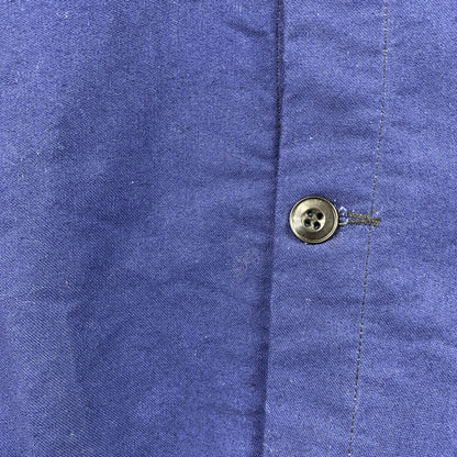 ～70s　SANFOR　サンフォ　ユーロワークジャケット　3つポケット　デカポケット　ヴィンテージ　青　ブルー　50サイズ