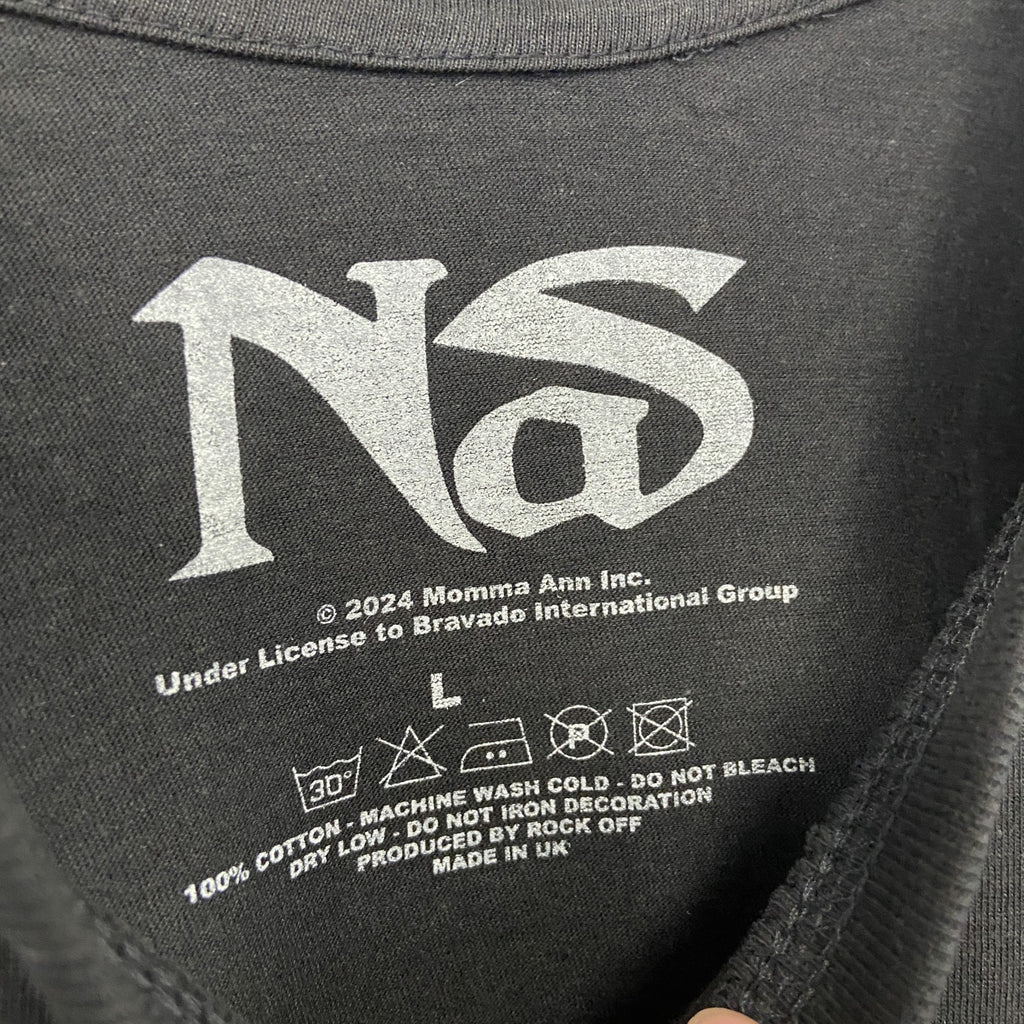 Nas　ナズ　Red Rose　半袖フォトプリントTシャツ　ラップT　オフィシャル　黒　ブラック　Lサイズ【新品・正規品】