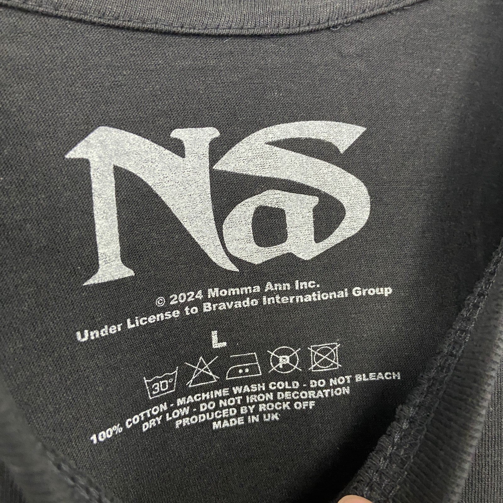 Nas　ナズ　Red Rose　半袖フォトプリントTシャツ　ラップT　オフィシャル　黒　ブラック　Lサイズ【新品・正規品】