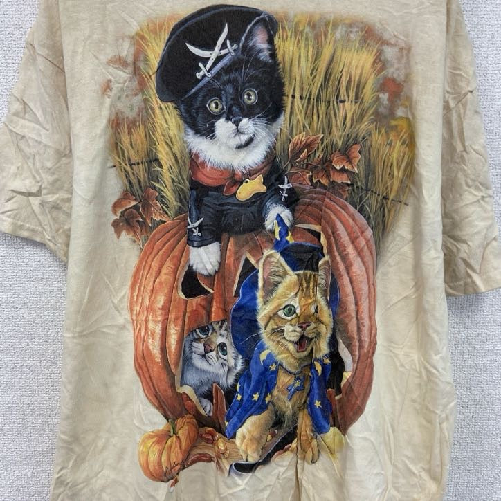 THE MOUNTAIN　ザマウンテン　半袖プリントTシャツ　アニマルT　タイダイ　ベージュ　XLサイズ