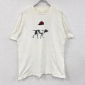 90s　BANANA REPUBLIC　バナナリパブリック　半袖プリントアニマルTシャツ　シングルステッチ　白　ホワイト