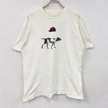90s　BANANA REPUBLIC　バナナリパブリック　半袖プリントアニマルTシャツ　シングルステッチ　白　ホワイト