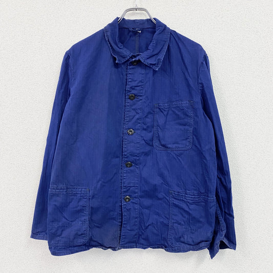 50s～　SANFOR　サンフォ　ユーロワークジャケット　へリンボーン　ヴィンテージ　青　ブルー　50サイズ
