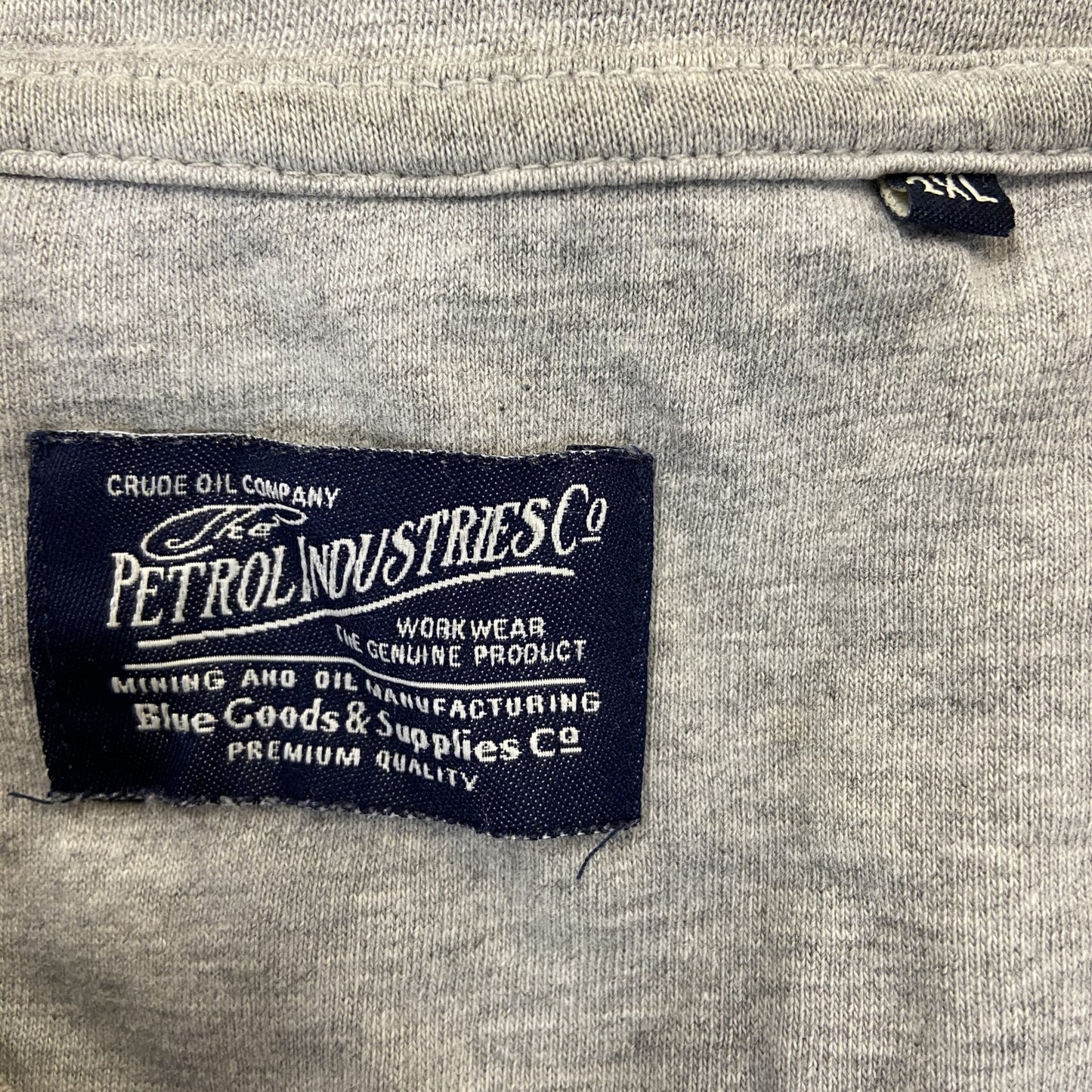 PETROL INDUSTRIES　半袖プリントTシャツ　5連プリント　アーチプリント　バイク　灰色　グレー　2XLサイズ
