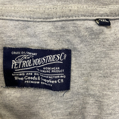 PETROL INDUSTRIES　半袖プリントTシャツ　5連プリント　アーチプリント　バイク　灰色　グレー　2XLサイズ