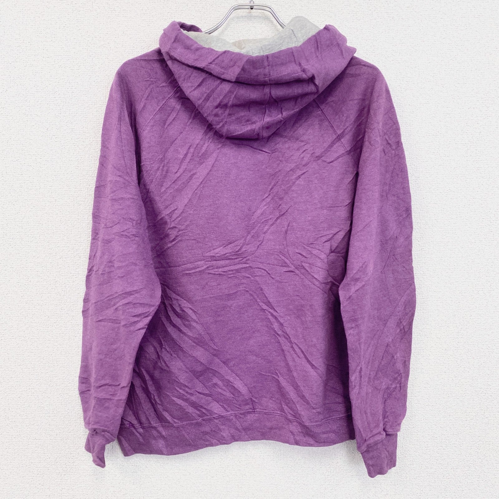 Champion　チャンピオン　スウェットパーカー/フーディー　ラグランスリーブ　前V　刺繍ロゴ　現行　紫　パープル　XLサイズ