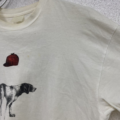 90s　BANANA REPUBLIC　バナナリパブリック　半袖プリントアニマルTシャツ　シングルステッチ　白　ホワイト