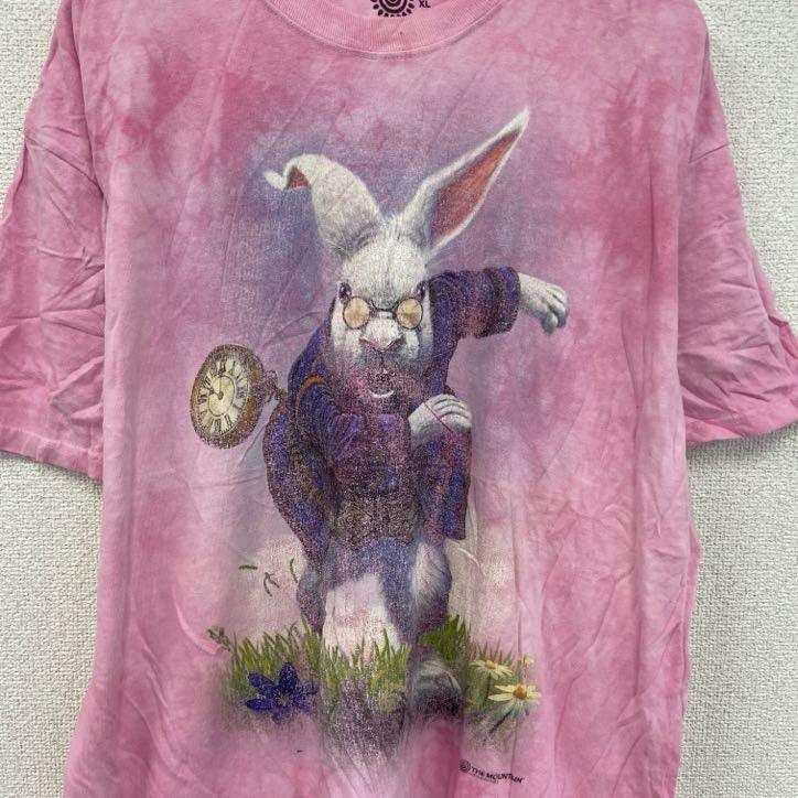 THE MOUNTAIN　ザマウンテン　半袖プリントTシャツ　アニマルT　タイダイ　ピンク　XLサイズ