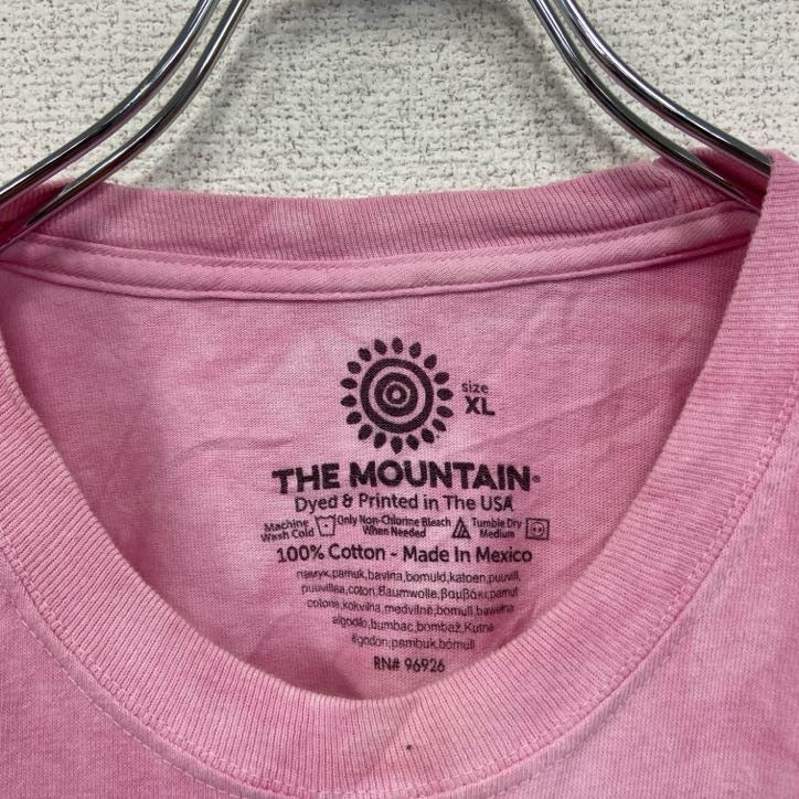 THE MOUNTAIN　ザマウンテン　半袖プリントTシャツ　アニマルT　タイダイ　ピンク　XLサイズ