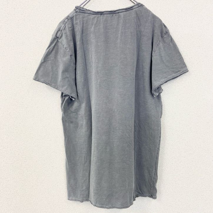 古着 used　Blue Monkey　ブルーモンキー　半袖プリントTシャツ　オートバイ　バイク　グレー　レトロデザイン　Lサイズ