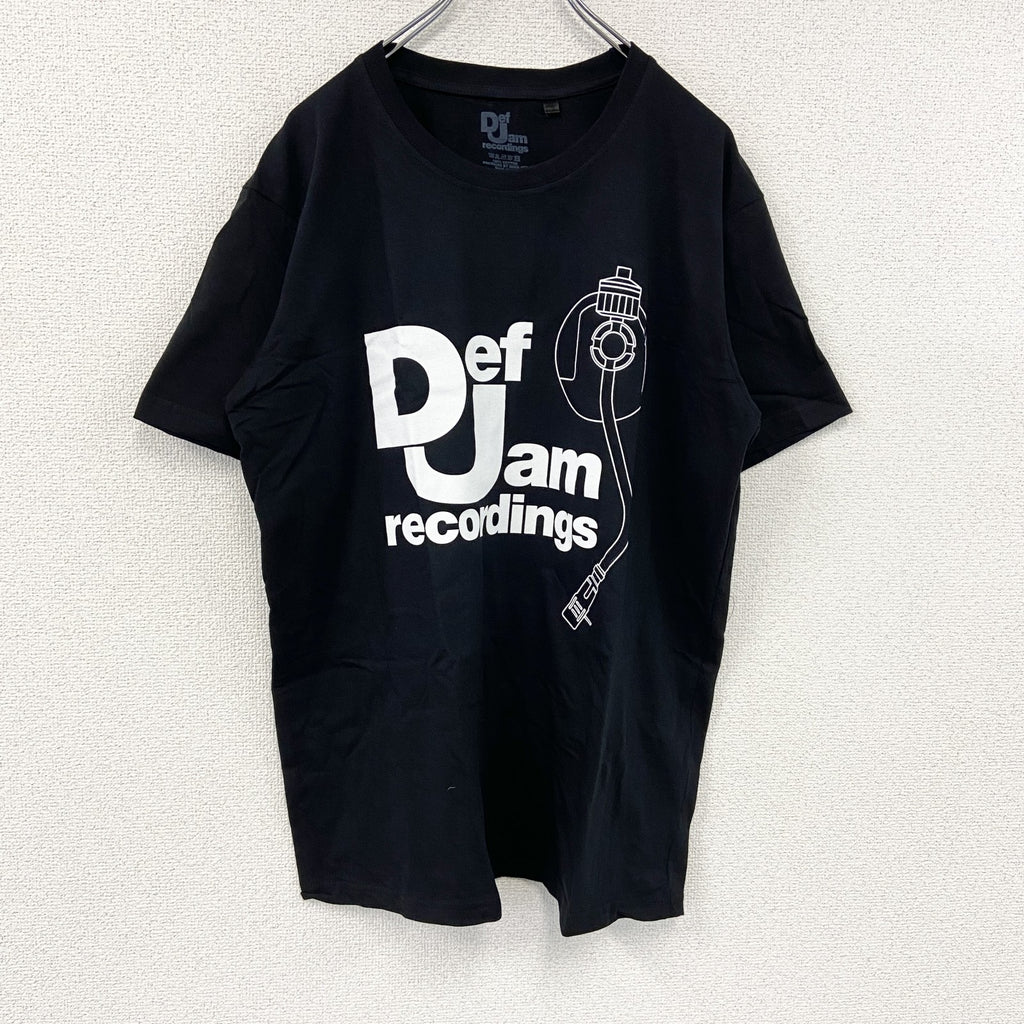Def Jam Recordings　デフ・ジャム・レコーディングス　Logo & Stylus　半袖プリントTシャツ　オフィシャル　黒　ブラック　Lサイズ【新品・正規品】