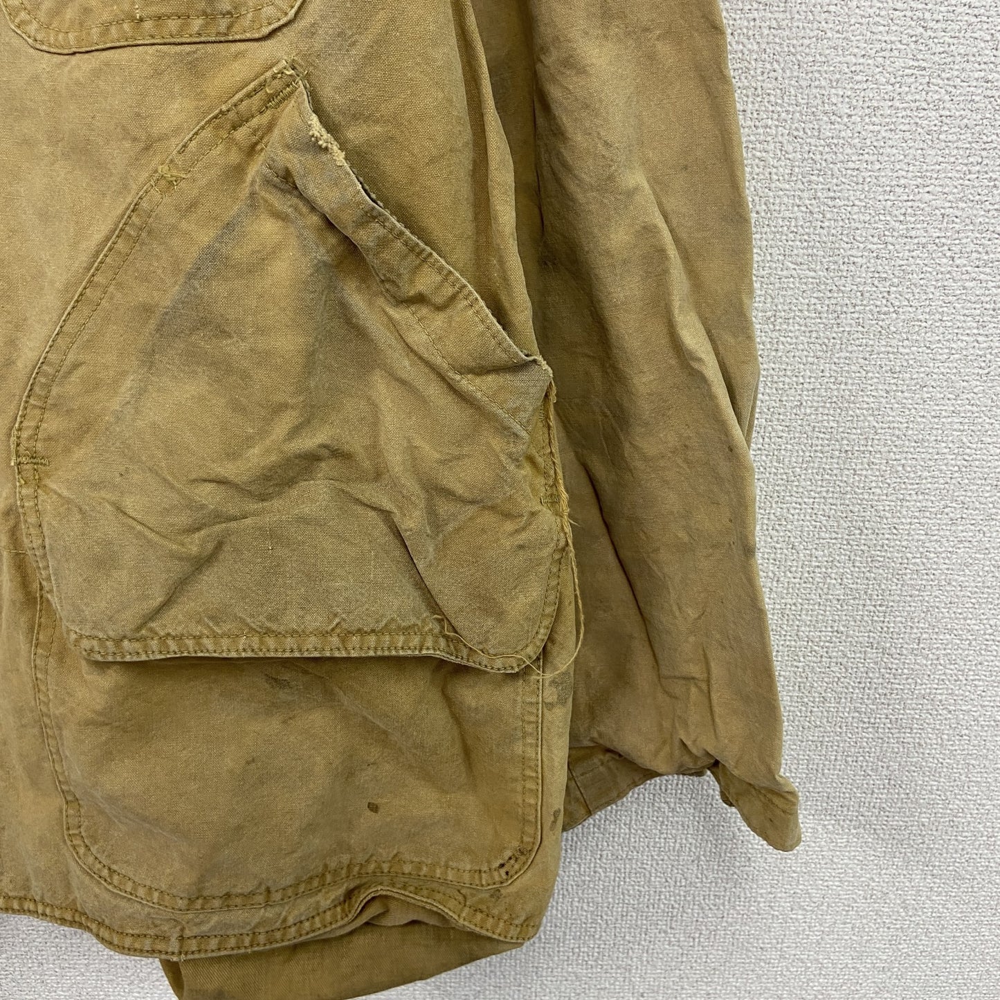 70s　ハンティングジャケット　コーデュロイカラー　TALONジップ　6ポケット　ヴィンテージ　ベージュ
