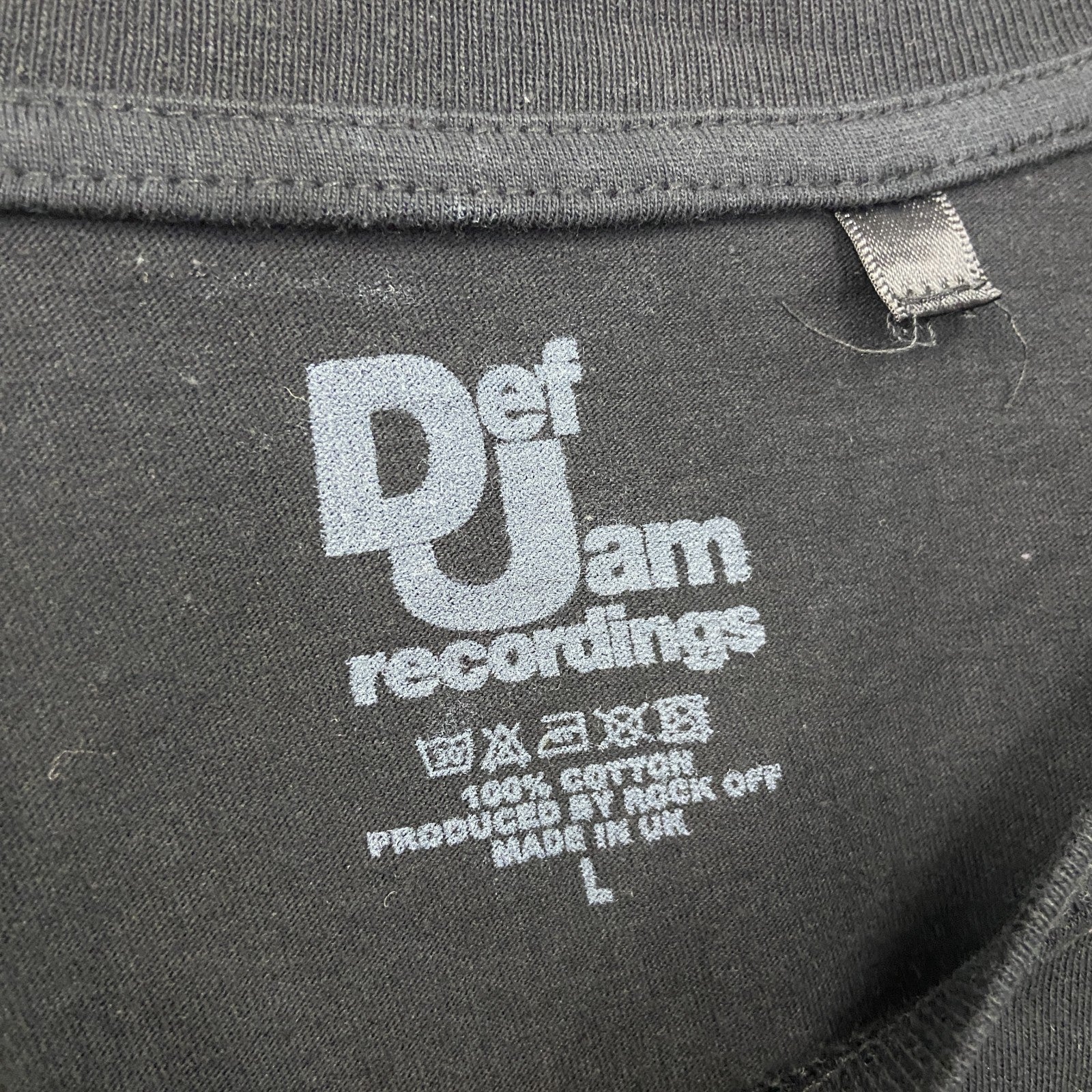 Def Jam Recordings　デフ・ジャム・レコーディングス　Logo & Stylus　半袖プリントTシャツ　オフィシャル　黒　ブラック　Lサイズ【新品・正規品】