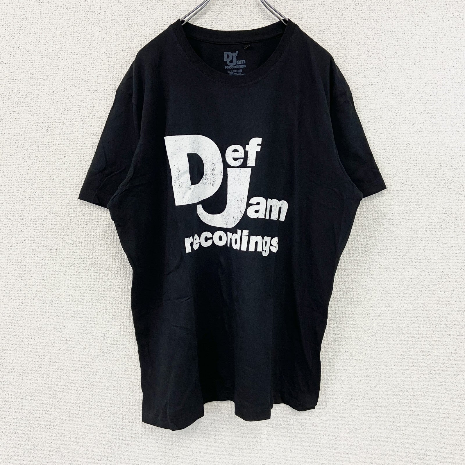 Def Jam Recordings　デフ・ジャム・レコーディングス　Classic Logo　半袖プリントTシャツ　ラップT　オフィシャル　黒　ブラック　XLサイズ【新品・正規品】