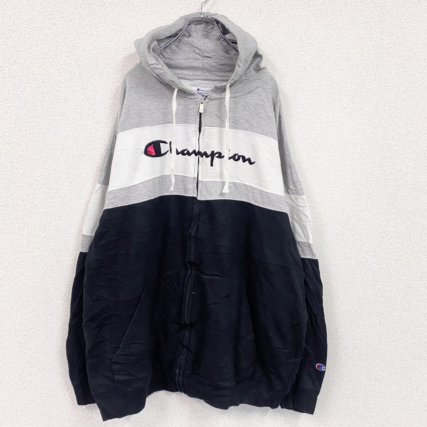 Champion　チャンピオン　フルジップスウェットパーカー/フーディー　灰色　グレー　3XLサイズ