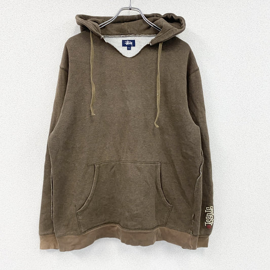 90s　Stussy　ステューシー　スウェットパーカー/フーディー　紺タグ　茶色　ブラウン　XLサイズ