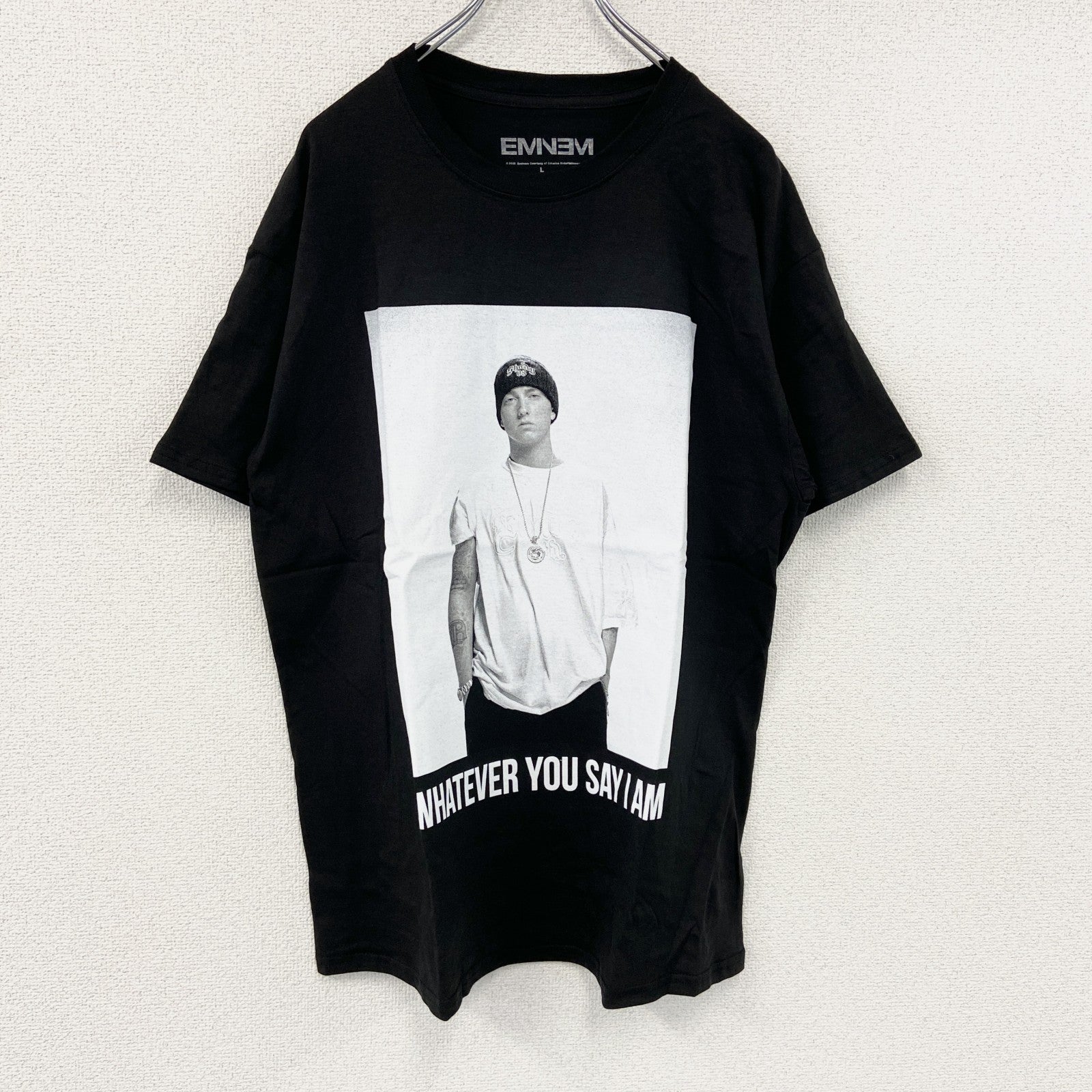 Eminem　エミネム　Whatever　半袖フォトプリントＴシャツ　ラップT　オフィシャル　黒　ブラック　Lサイズ【新品・正規品】