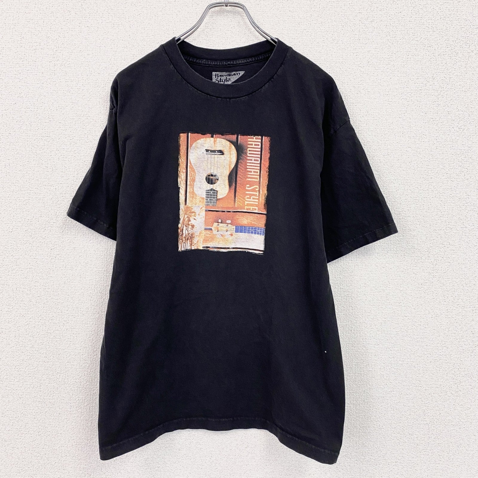 Hawaiian Style　ハワイアンスタイル　半袖プリントTシャツ　黒　ブラック　Lサイズ