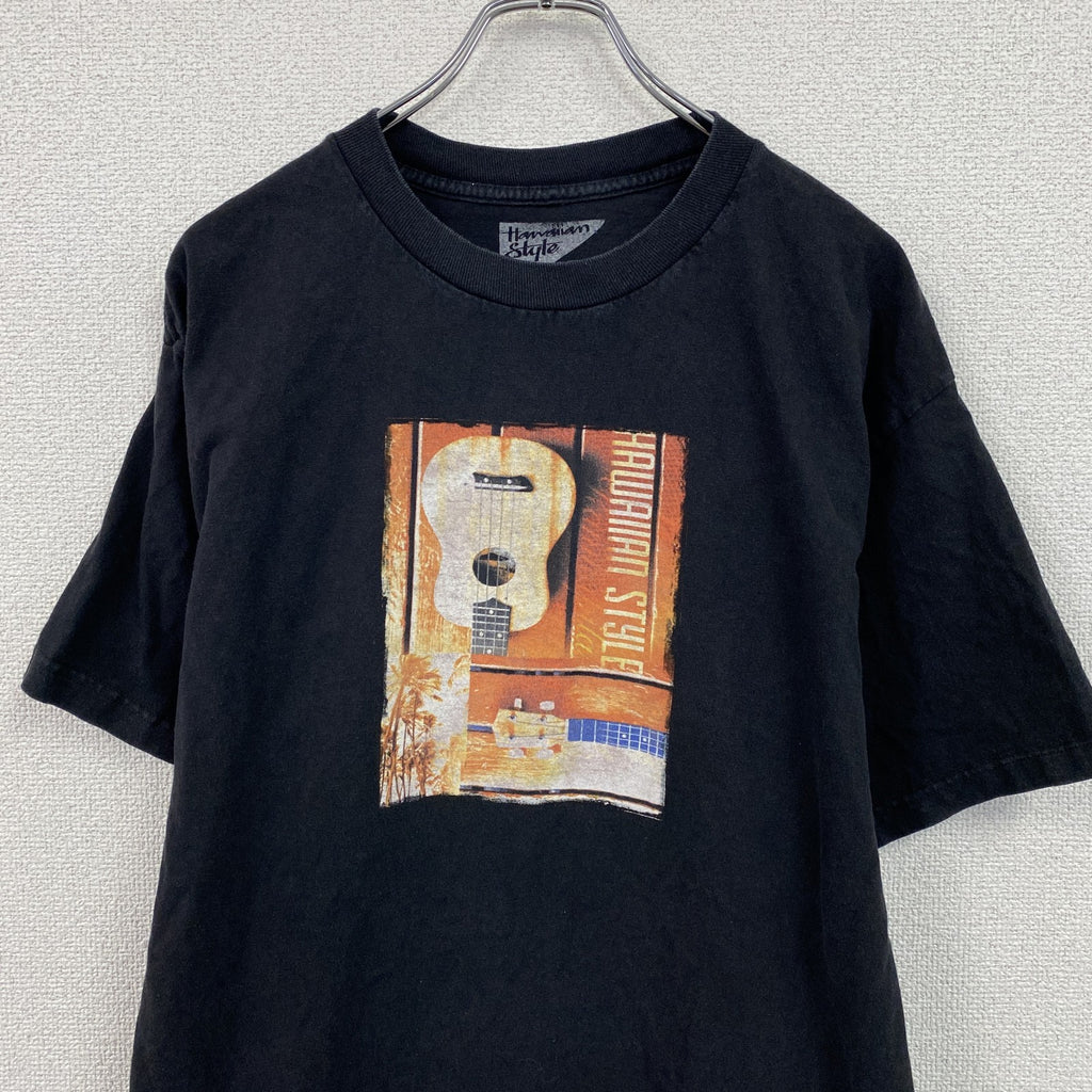 Hawaiian Style　ハワイアンスタイル　半袖プリントTシャツ　黒　ブラック　Lサイズ