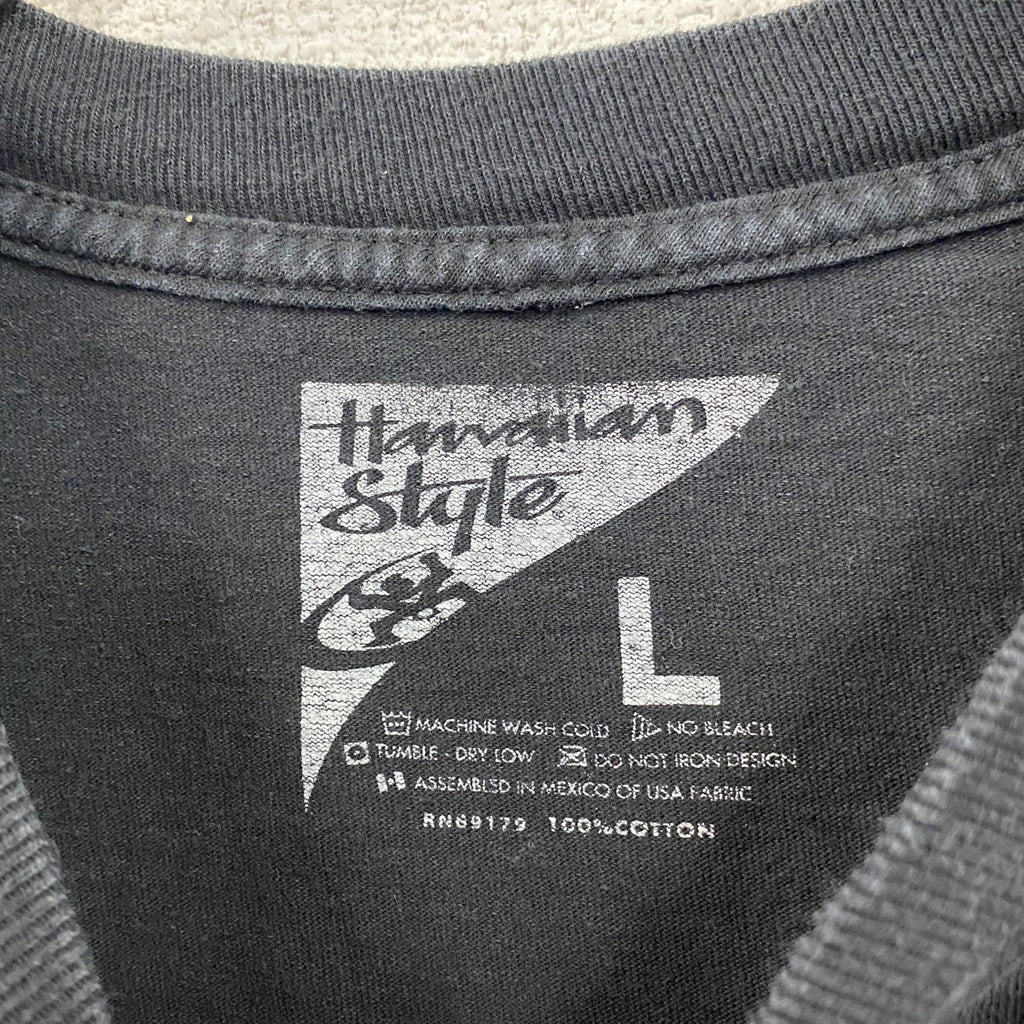 Hawaiian Style　ハワイアンスタイル　半袖プリントTシャツ　黒　ブラック　Lサイズ