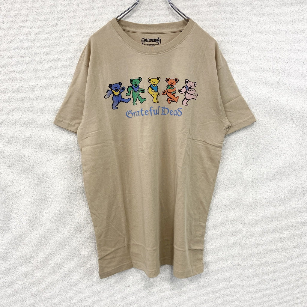 Grateful Dead　グレイトフル・デッド　Dancing Bears　半袖プリントTシャツ　バンドT　オフィシャル　ベージュ　Lサイズ【新品・正規品】