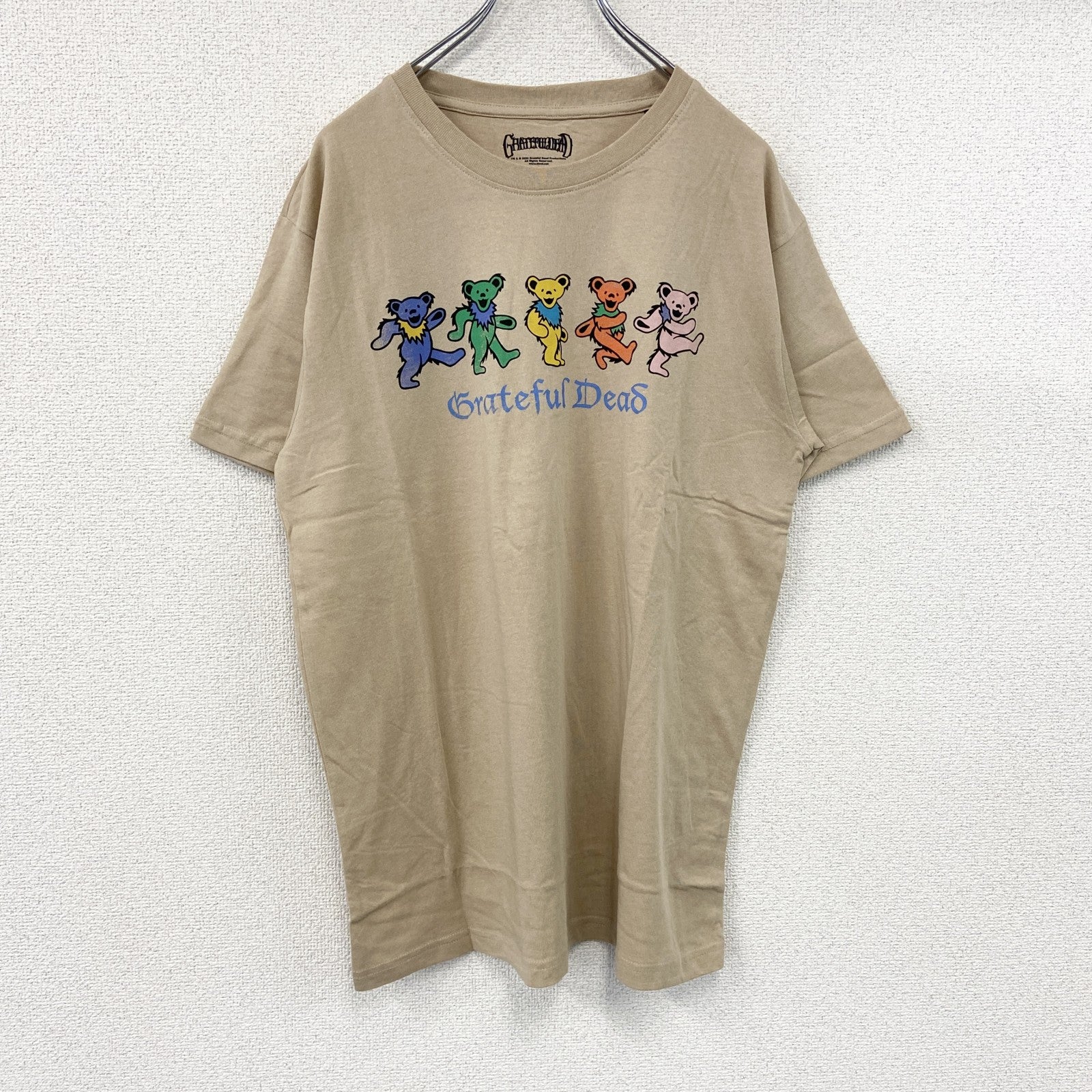Grateful Dead　グレイトフル・デッド　Dancing Bears　半袖プリントTシャツ　バンドT　オフィシャル　ベージュ　Lサイズ【新品・正規品】
