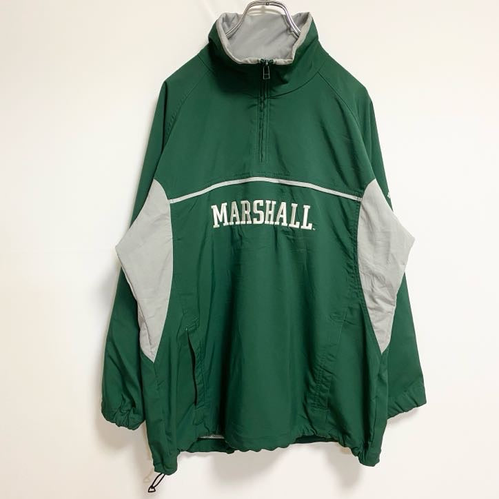 古着 used　Columbia　コロンビア　長袖ハーフジップブルゾン　ワンポイント刺繡ジャンパー　MARSHALL　緑　Mサイズ