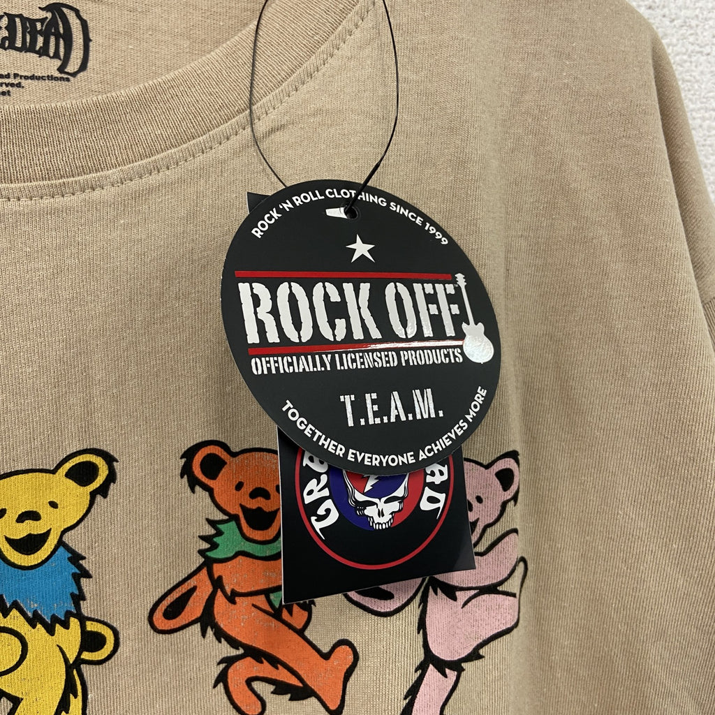 Grateful Dead　グレイトフル・デッド　Dancing Bears　半袖プリントTシャツ　バンドT　オフィシャル　ベージュ　Lサイズ【新品・正規品】