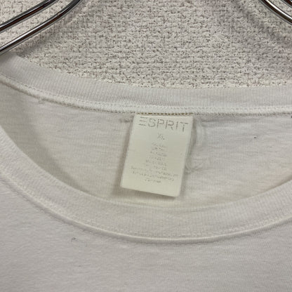 ～90s　ESPRIT　エスプリ　半袖プリントTシャツ　デカロゴ　シングルステッチ　ヴィンテージ　白　ホワイト　XLサイズ