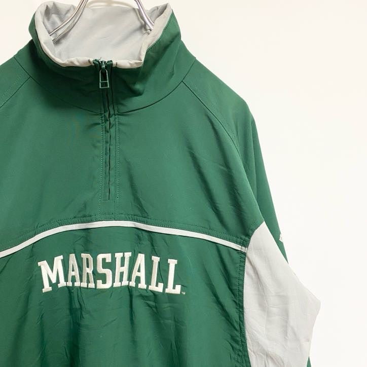 古着 used　Columbia　コロンビア　長袖ハーフジップブルゾン　ワンポイント刺繡ジャンパー　MARSHALL　緑　Mサイズ