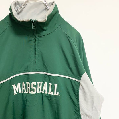 古着 used　Columbia　コロンビア　長袖ハーフジップブルゾン　ワンポイント刺繡ジャンパー　MARSHALL　緑　Mサイズ