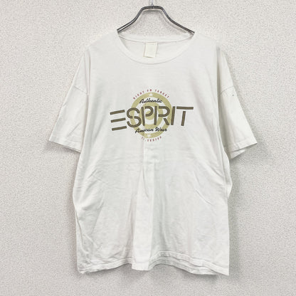 ～90s　ESPRIT　エスプリ　半袖プリントTシャツ　デカロゴ　シングルステッチ　ヴィンテージ　白　ホワイト　XLサイズ